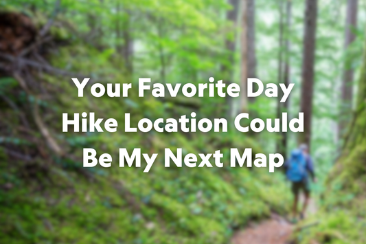 Hiker in the woods with blog title