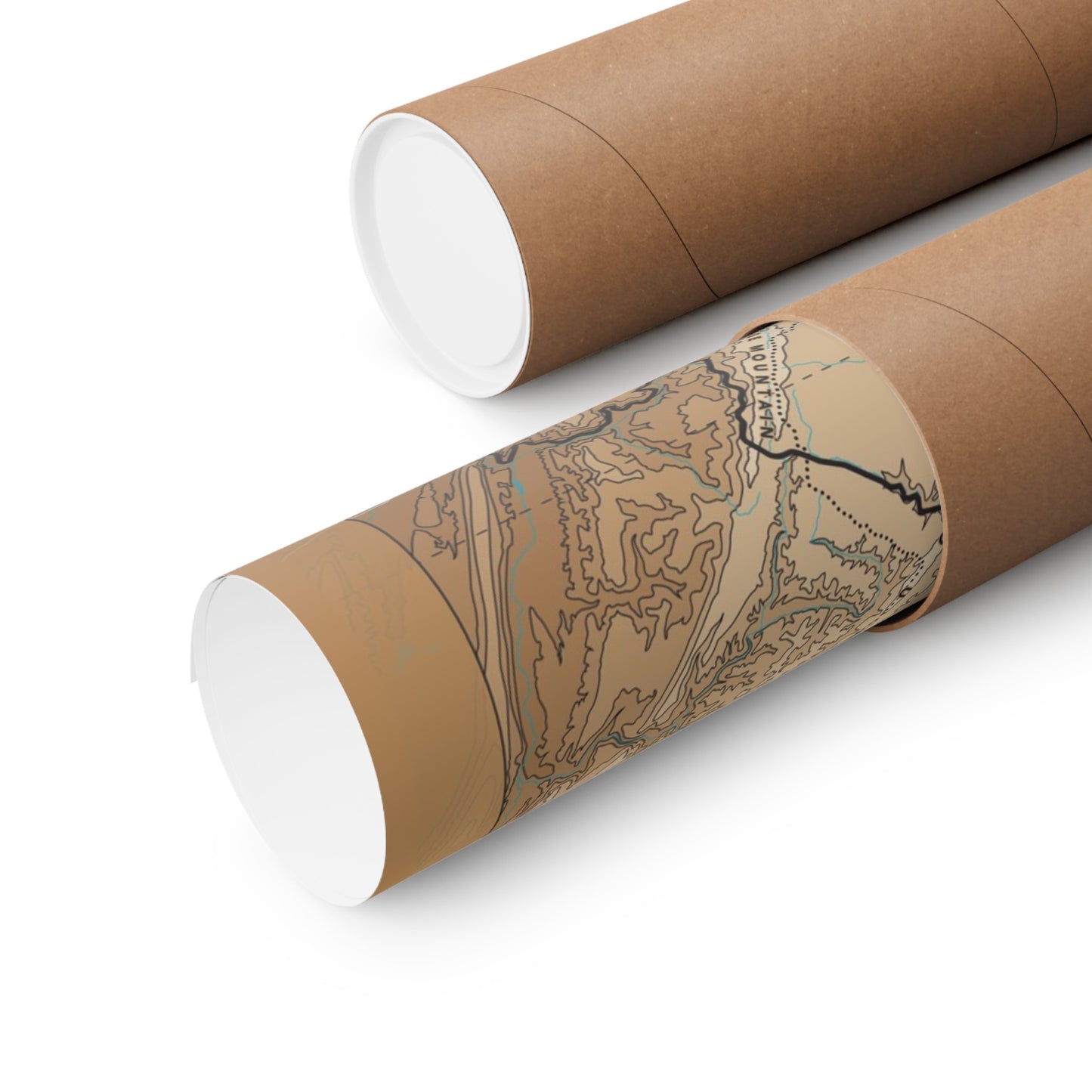 Rolled up map print in shipping tube