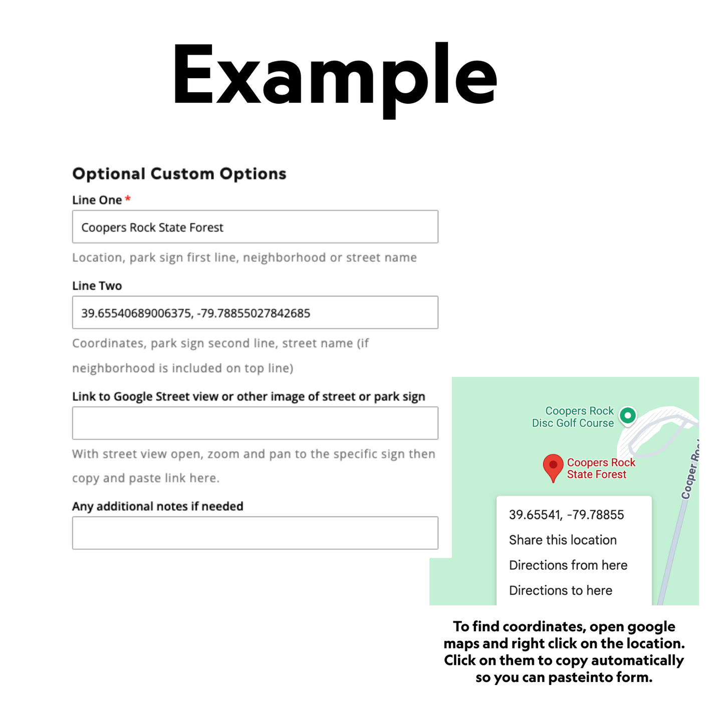 Custom Coordinate Tag (6 Pack)