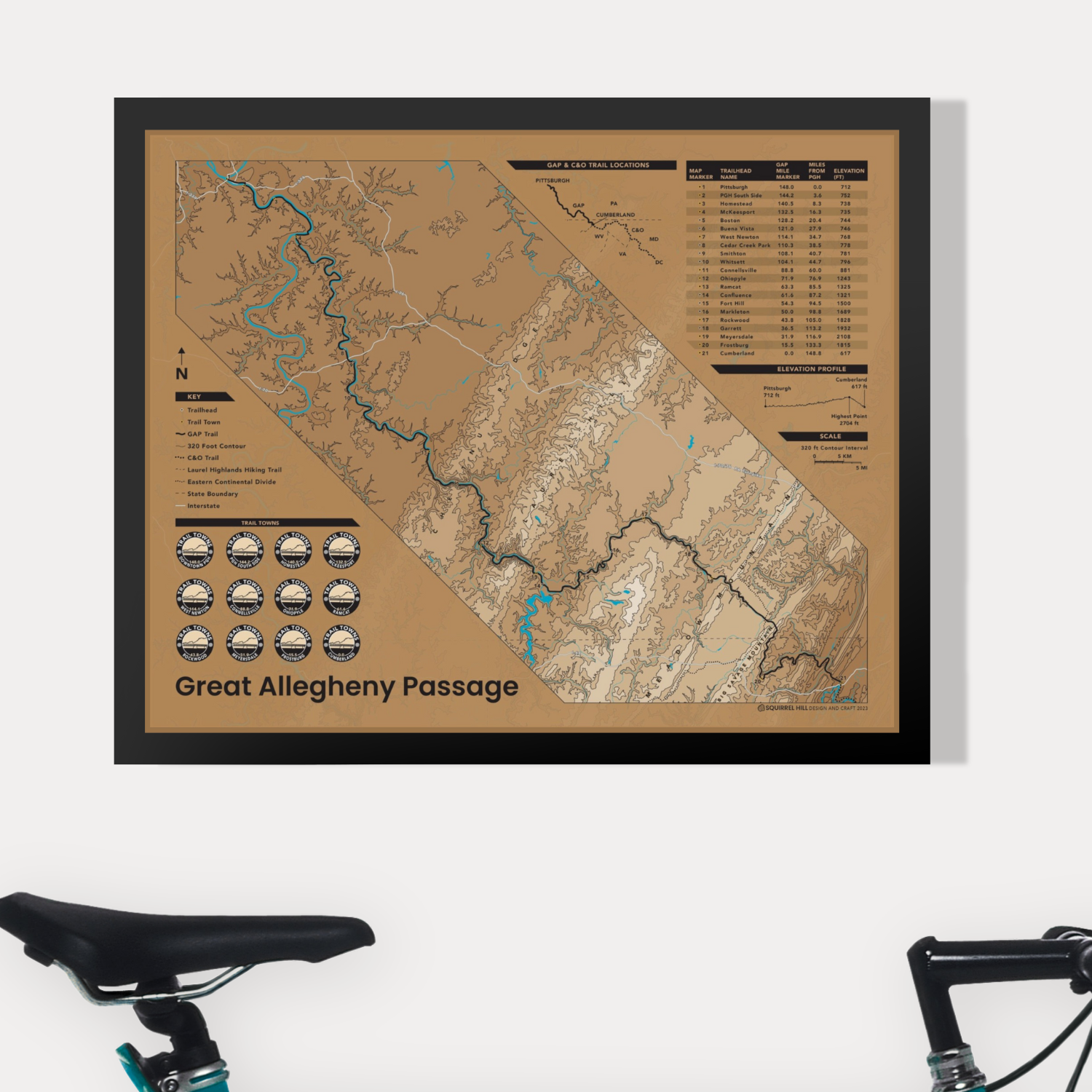 GAP Trail map hanging
