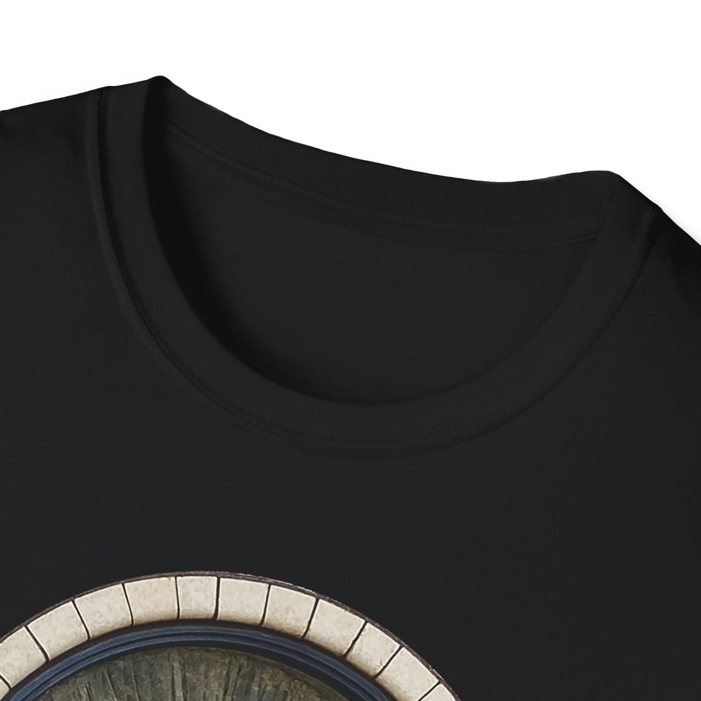 Neckline of Butthole Window Unisex Softstyle T-Shirt