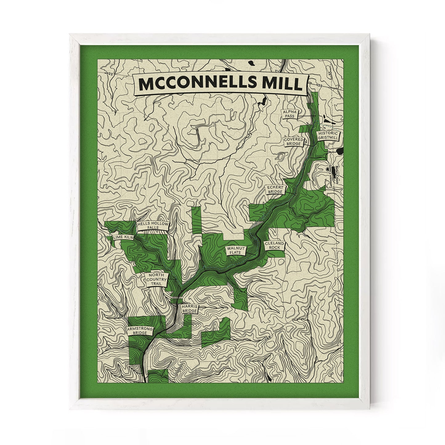 McConnells Mill Topographic Map Poster