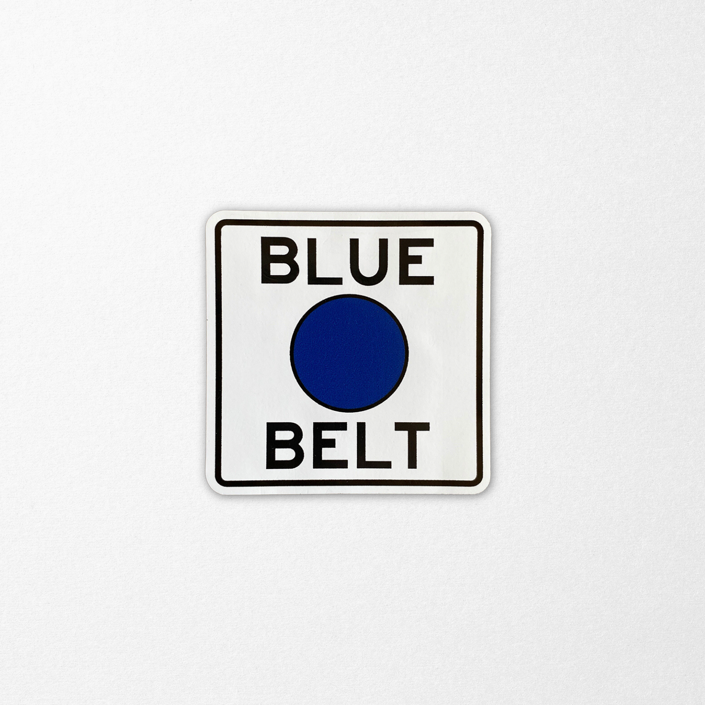 Blue Belt Pittsburgh Magnet on white background