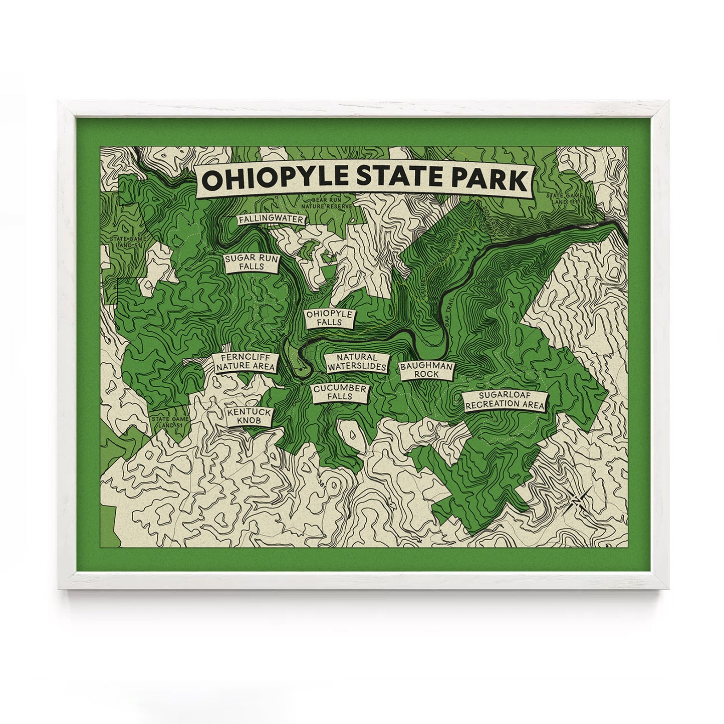 Ohiopyle State Park Topographic Map Print