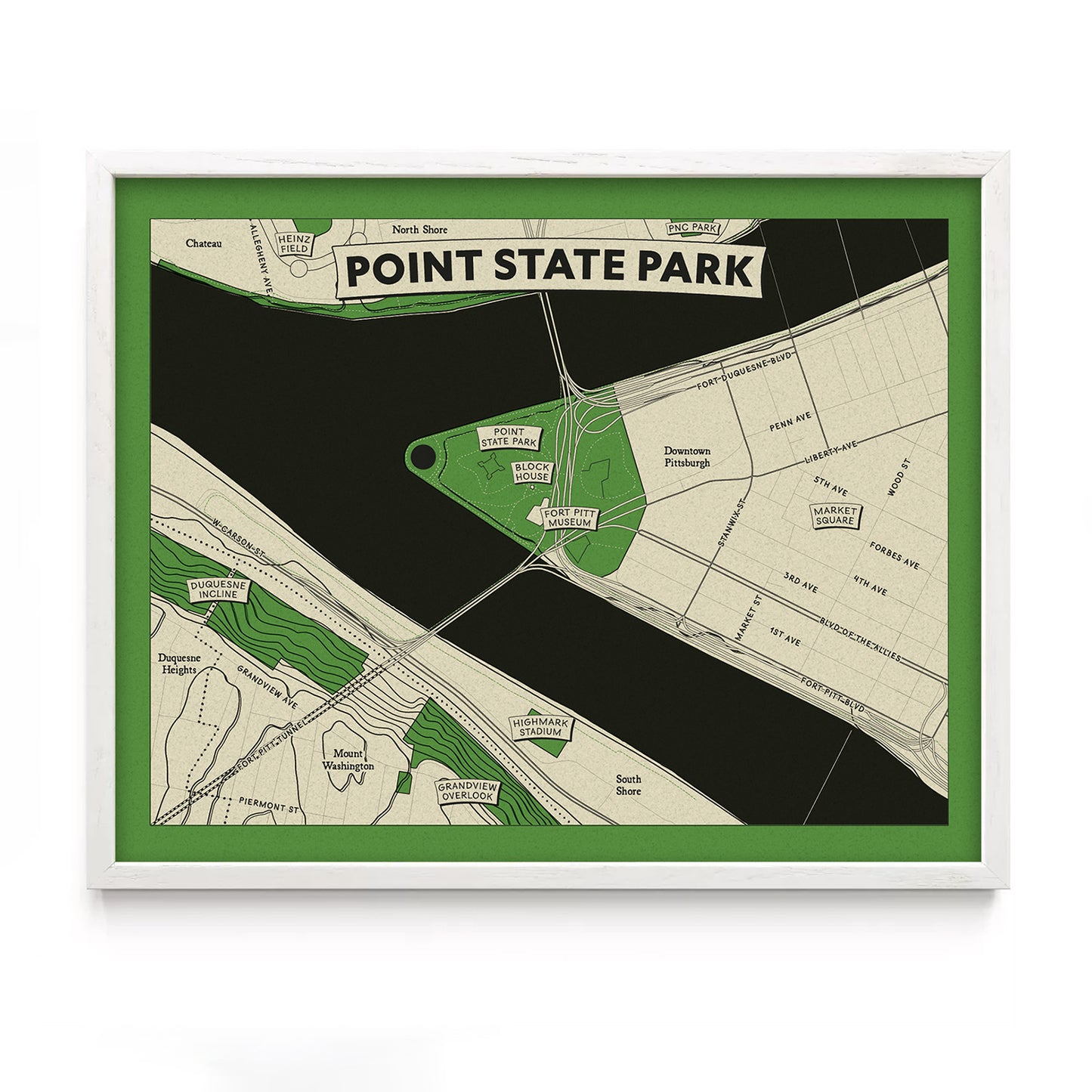 Point State Park Topographic Map Print