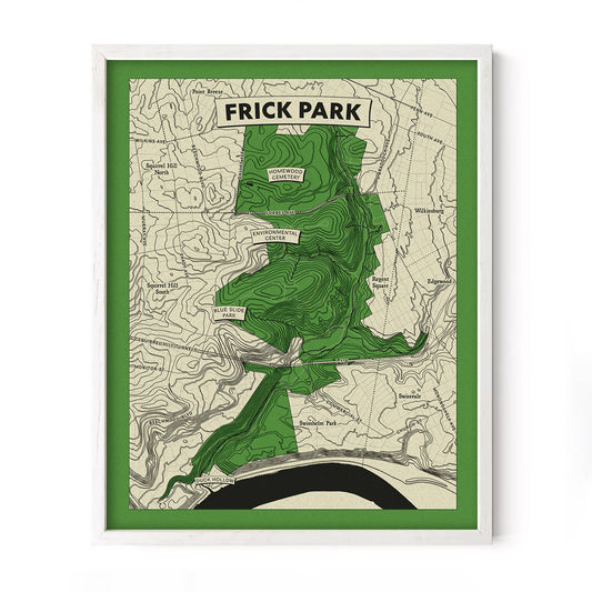 Frick Park Topographic Map Print