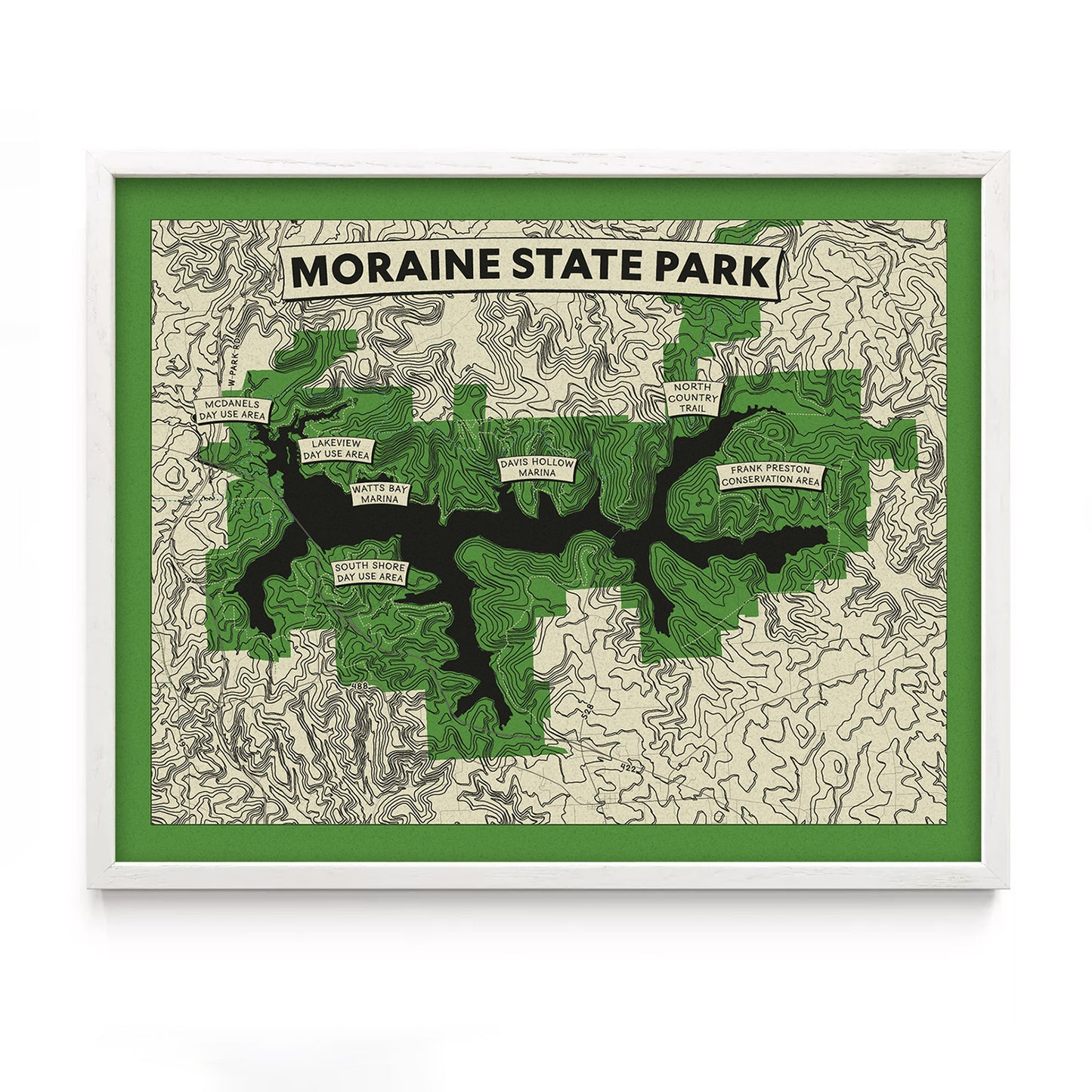 Moraine State Park Topographic Map Print