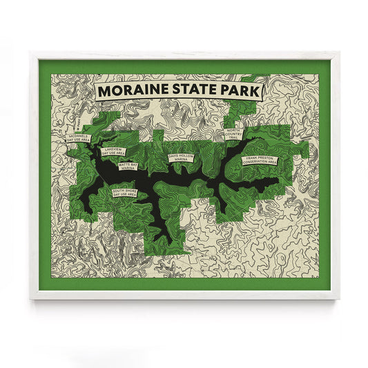 Moraine State Park Topographic Map Print