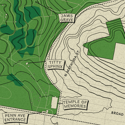 Allegheny Cemetery Topographic Map Print