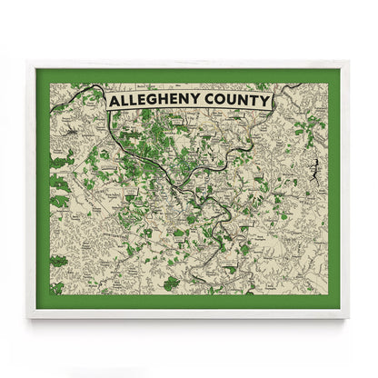 Allegheny County Topographic Map Print
