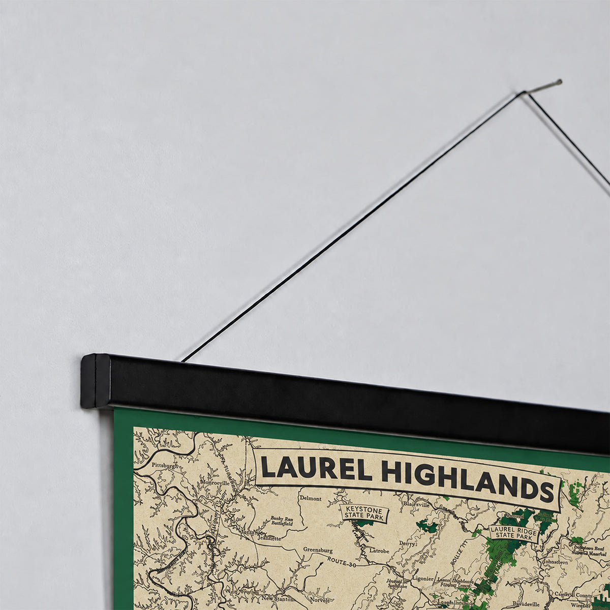 Laurel Highlands, PA Topographic Map Art Print