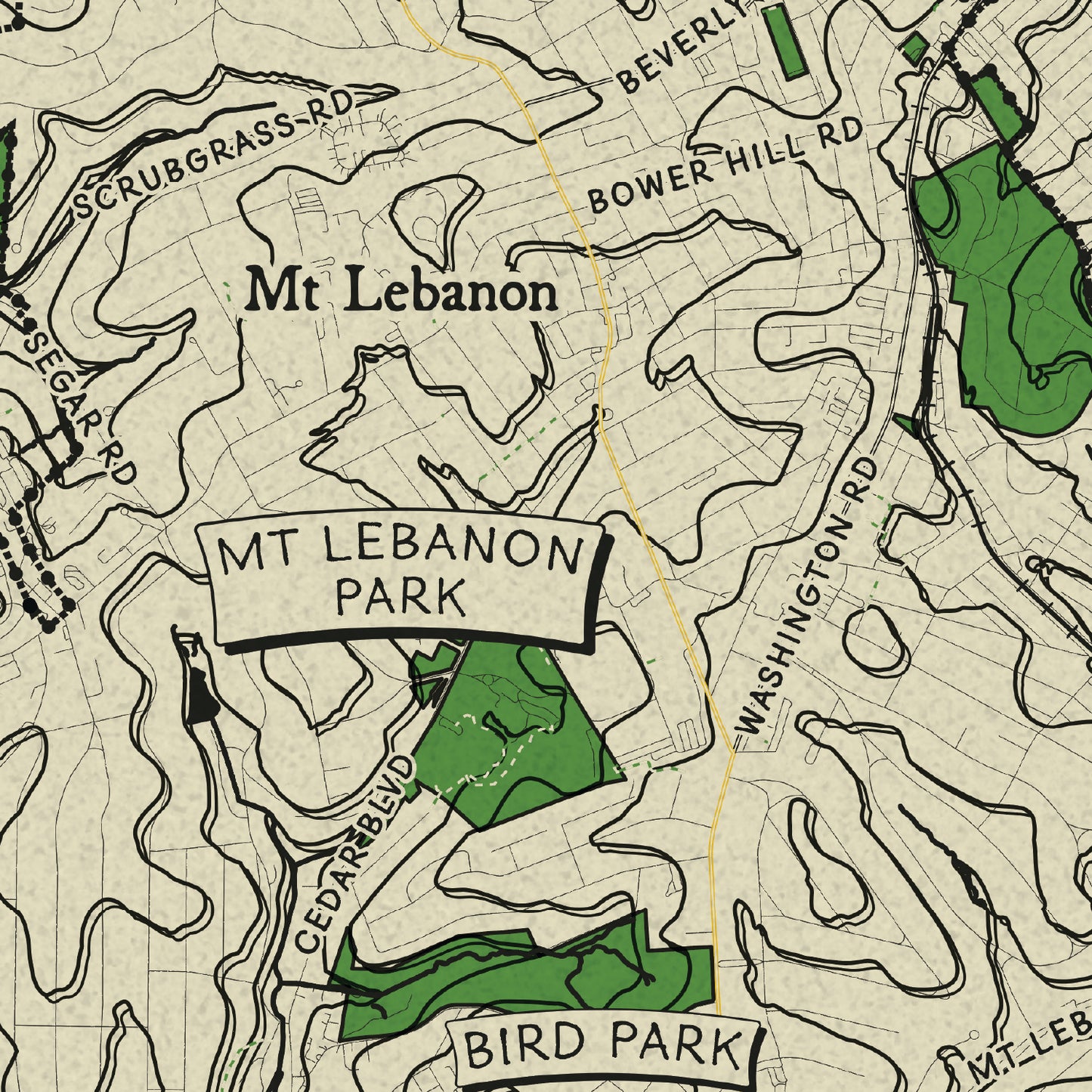 Mt Lebanon Township Topographic Map Print