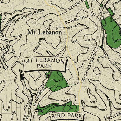 Mt Lebanon Township Topographic Map Print