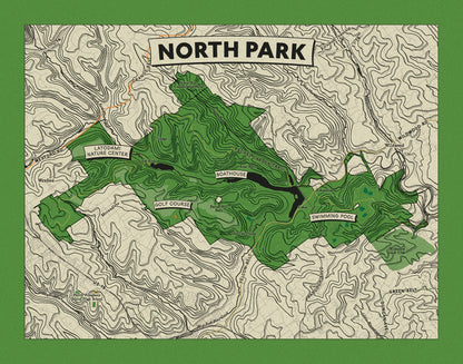 North Park, PA Topographic Map Art Print