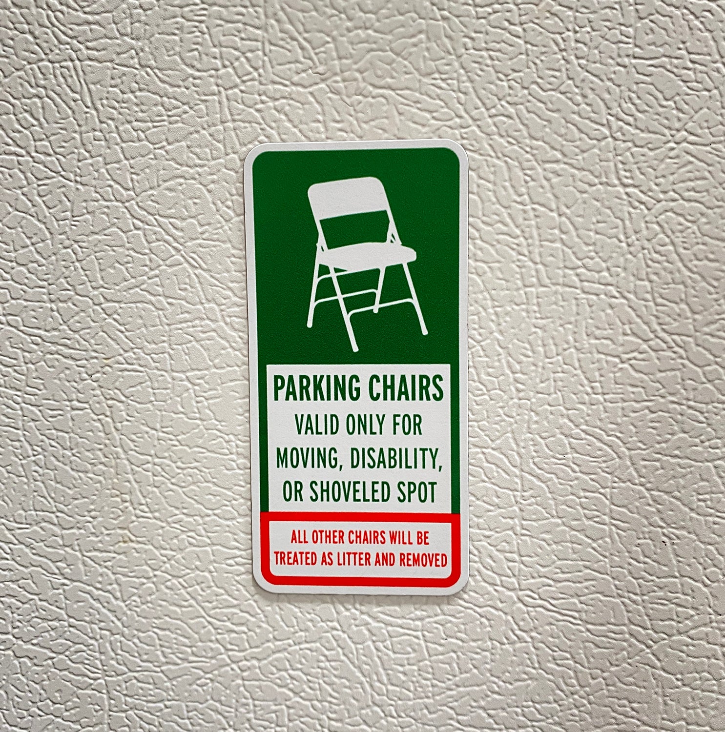 Parking Chair Sign