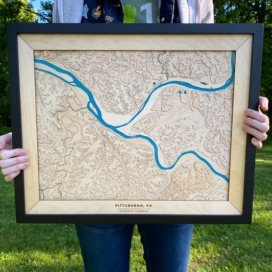 Pittsburgh Topographic Map 16"x20"