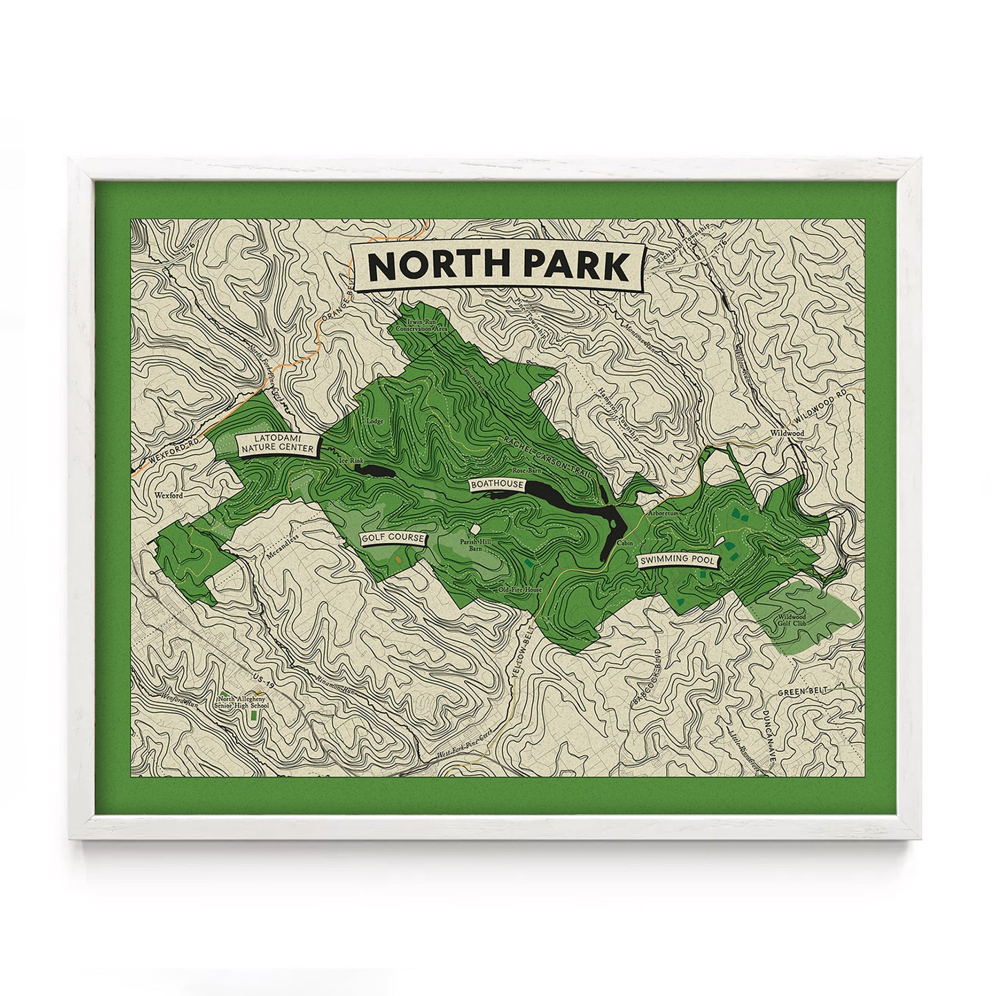 North Park Topographic Map Print