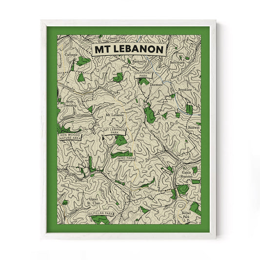 Mt Lebanon Township Topographic Map Print