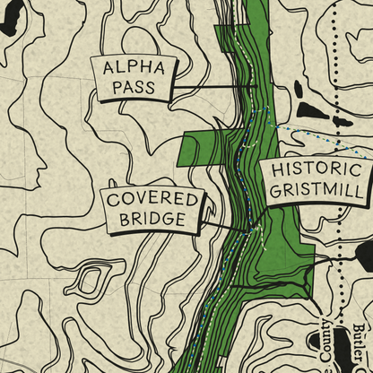 McConnells Mill, PA State Park Topographic Map Art Print