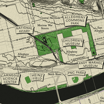 North Side Topographic Map Print