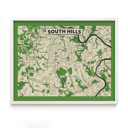 South Hills Topographic Map Print