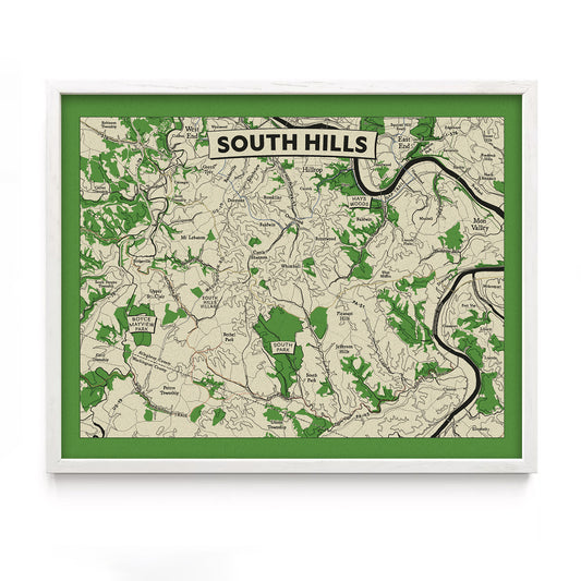 South Hills Topographic Map Print