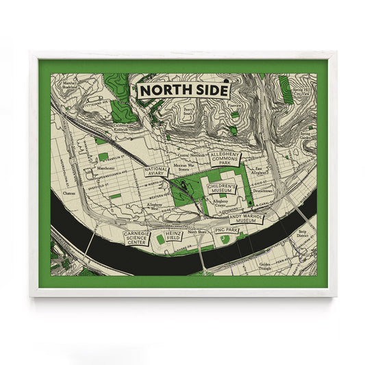 North Side Topographic Map Print
