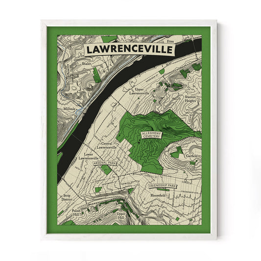 Lawrenceville Neighborhood Topographic Map Print