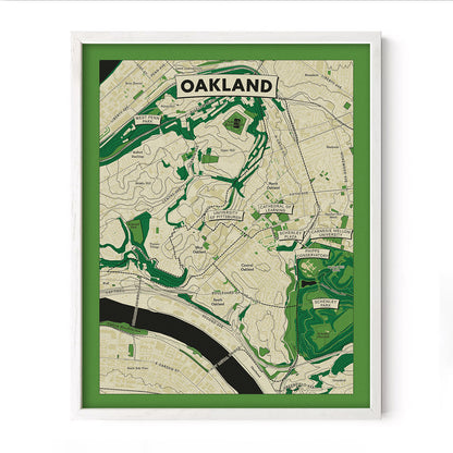 Oakland Neighborhood Topographic Map Print