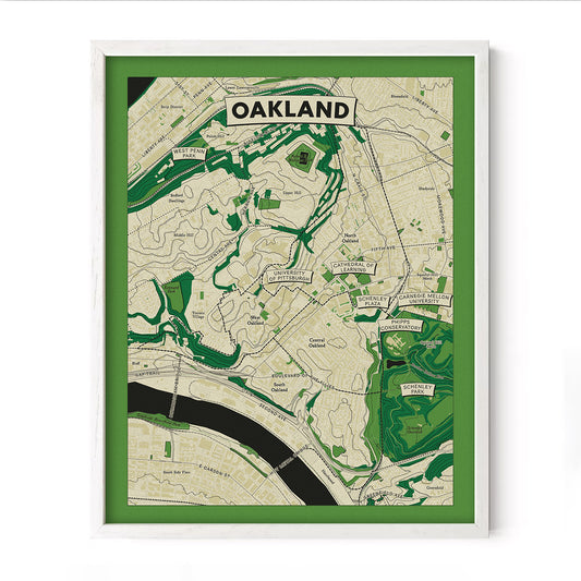 Oakland Neighborhood Topographic Map Print