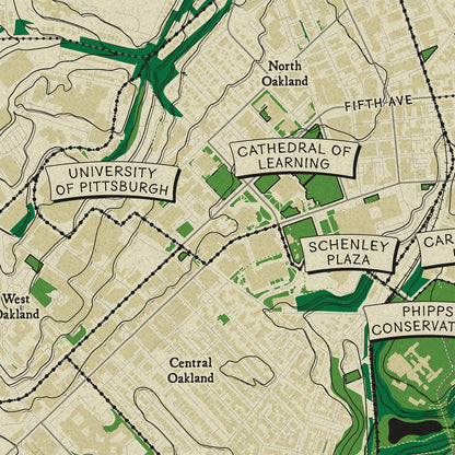 Oakland Neighborhood Topographic Map Print