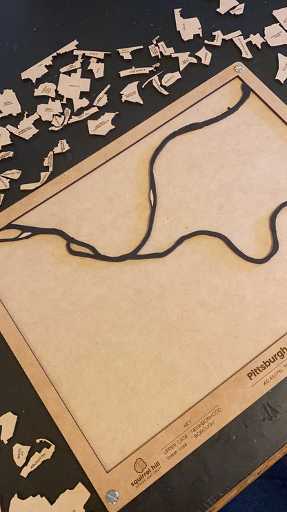 Pittsburgh Neighborhoods & Boroughs Puzzle Map