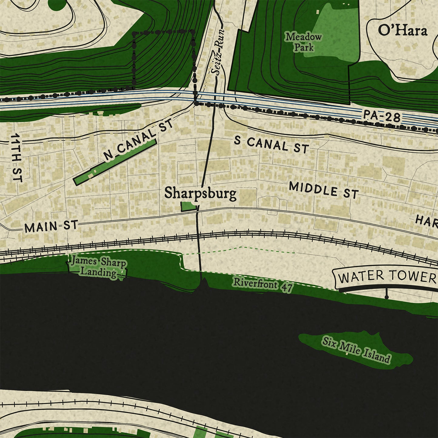 Sharpsburg Topographic Map Print