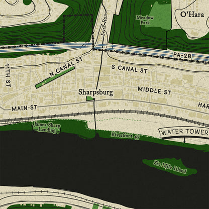 Sharpsburg Topographic Map Print