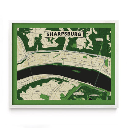 Sharpsburg Topographic Map Print