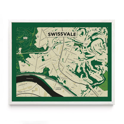 Swissvale, Pittsburgh Topographic Map Art Print