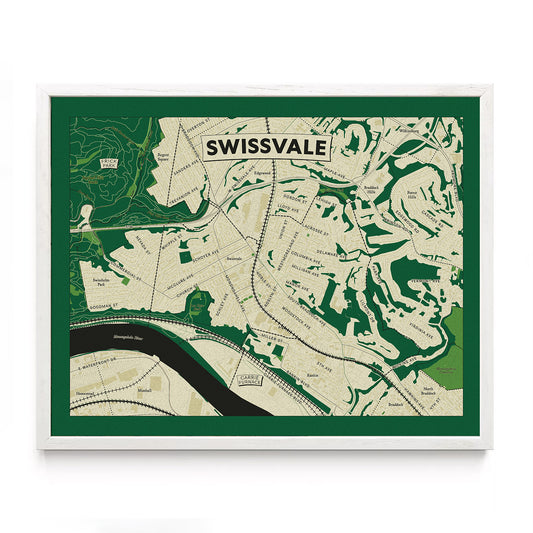 Swissvale, Pittsburgh Topographic Map Art Print